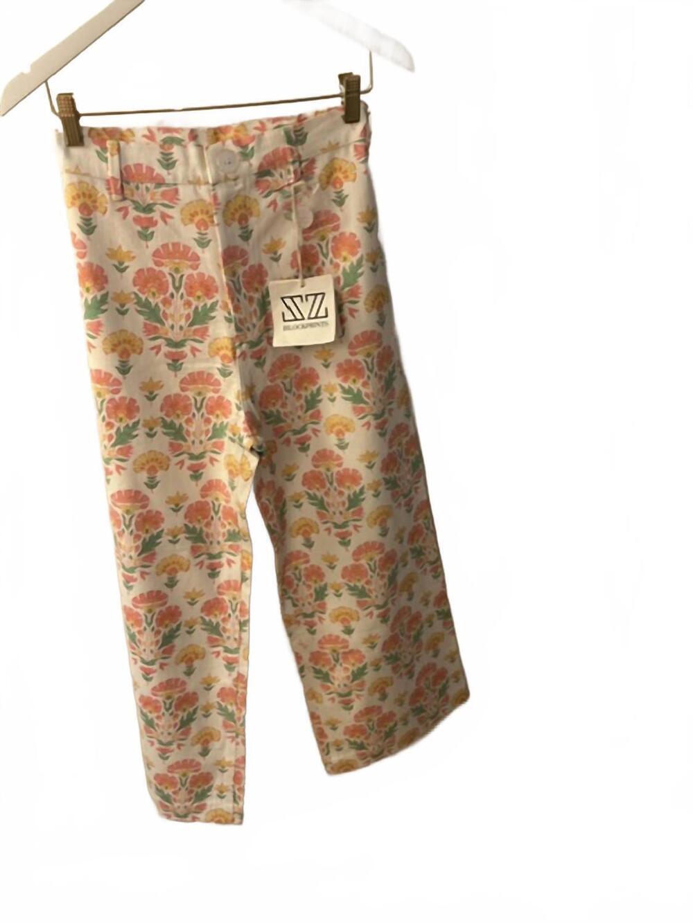 NEW SZ BLOCKPRINTS women's disco pants in big geranium